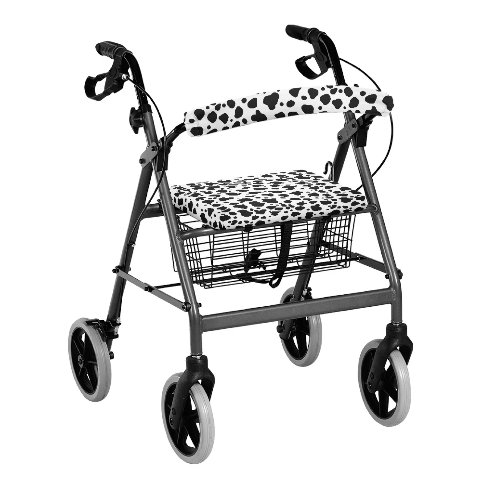 Coloranimal Cow 2 Pcs Rollator Walker Seat Back Cover Portable Walker Seat Cushion Cover for Women Friends