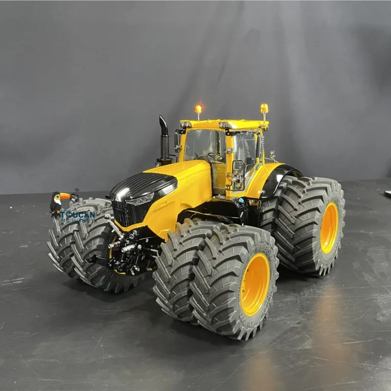 Metalowy ciągnik hydrauliczny LESU AOUE RC w skali 1/14, lekki dym, dźwięk FT, sterowany radiowo, samochód rolniczy, zabawka na zewnątrz z blokadą.