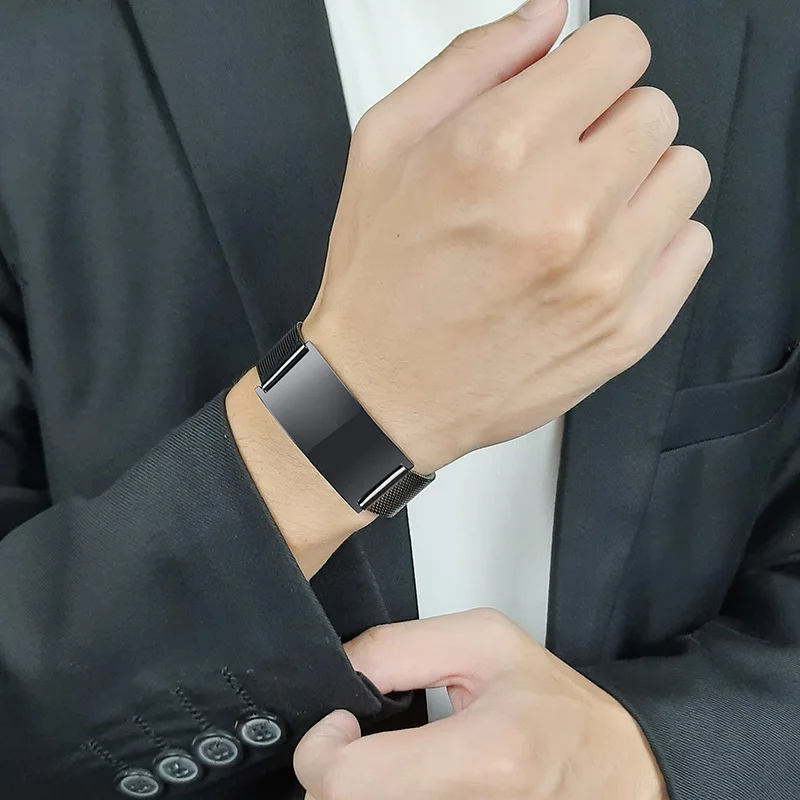 Vnox-pulsera de acero inoxidable para hombre, brazalete negro personalizado con correa ajustable, regalo para el Día del Padre, 20mm TO MY DAD