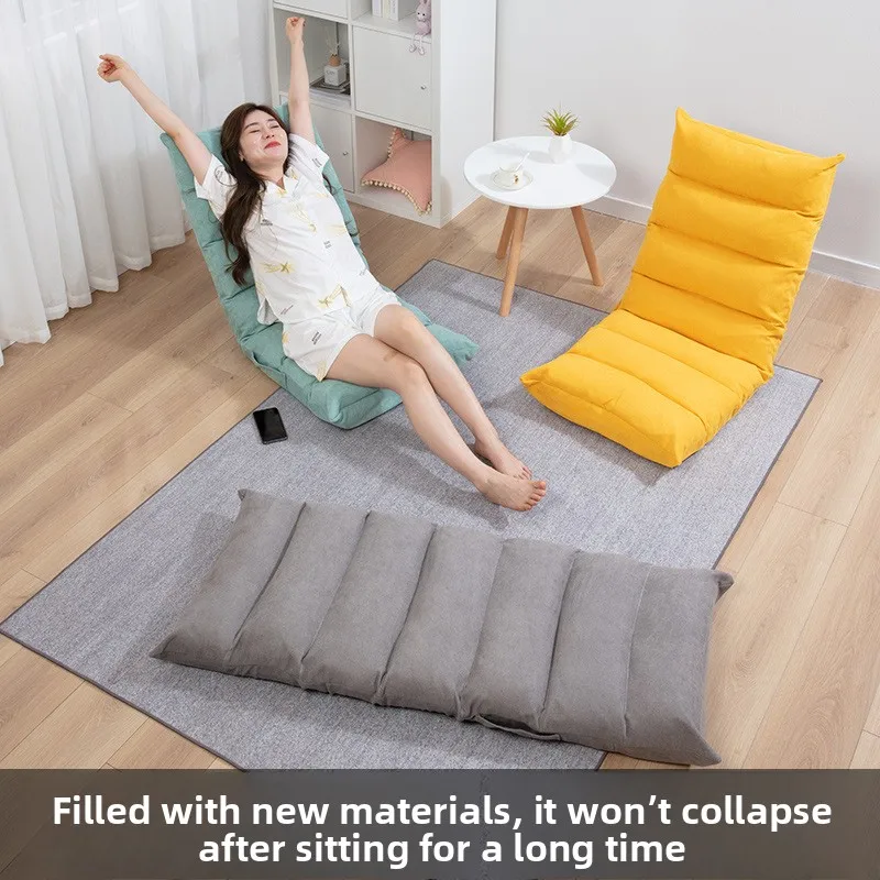 

Upgrade Lazy Sofa Tatami Foldable Single Bed Window Seat Backrest Fabric Sofa for Courtroom Comfort Reading Gaming Use Sofa