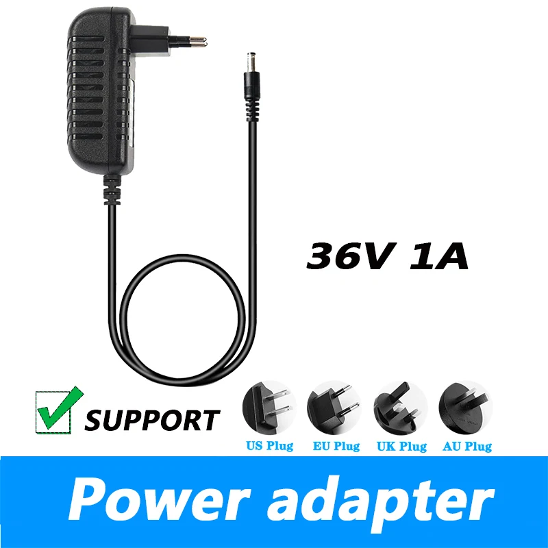 

36V 1A AC 100V-240V Converter Adapter DC 36V 1000MA Power Supply Charger 5.5*2.1MM / 30V=10PCS+36V=10PCS EU