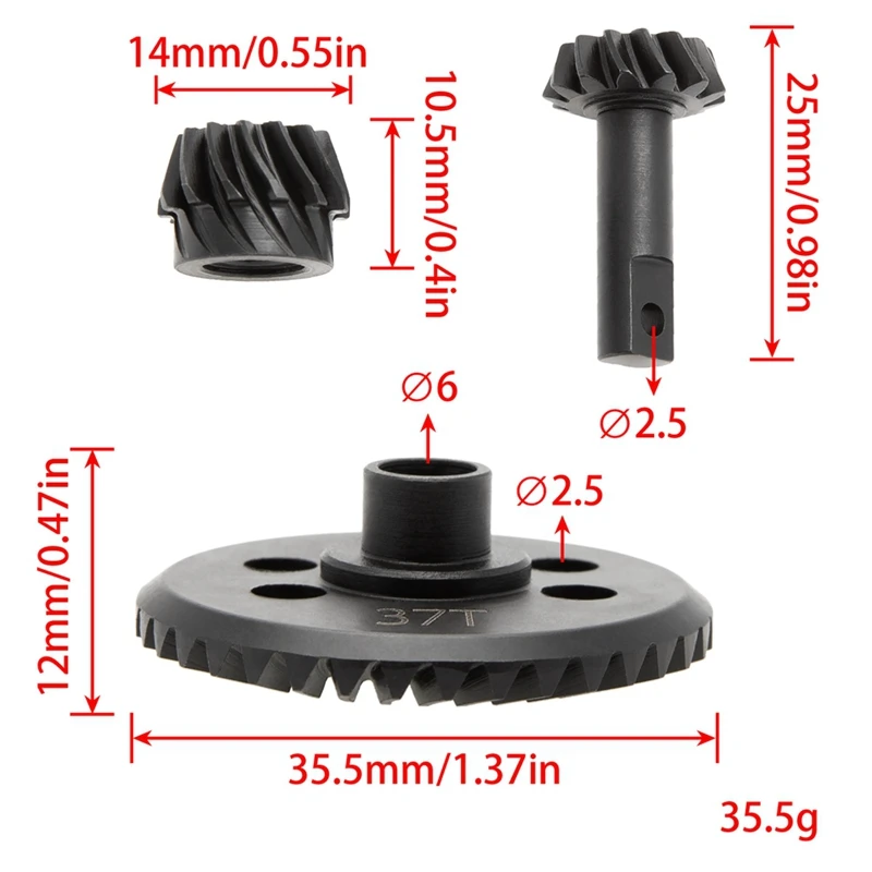 Engranaje helicoidal delantero y trasero para coche y camión teledirigido, piezas de actualización para Traxxas Slash 4X4 1/10 Ford F-150, 13-37T