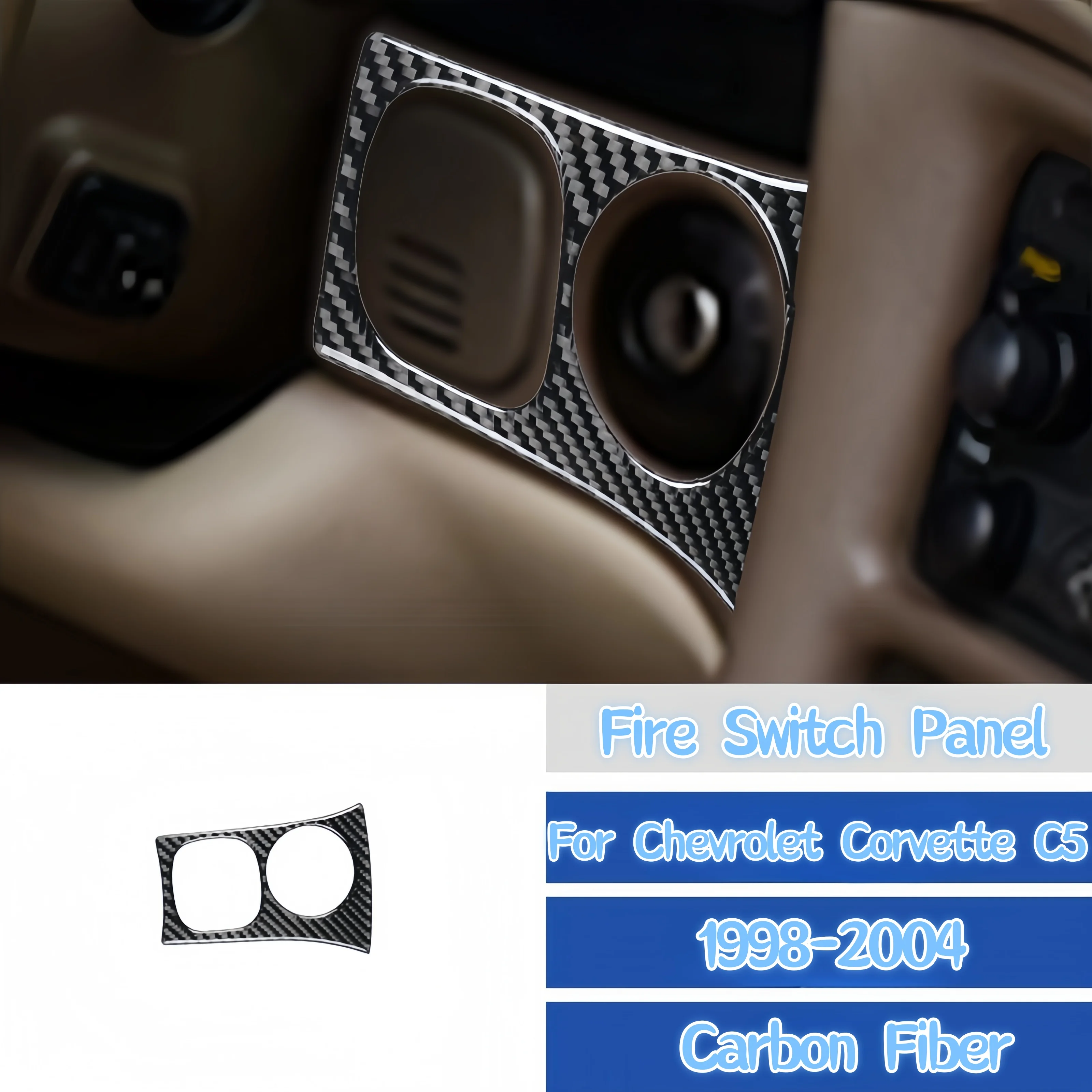 

For Chevrolet Corvette C5 1998-2004 Accessories Carbon Fiber Interior Car Ignition Switch Panel Trim Cover Decoration Sticker