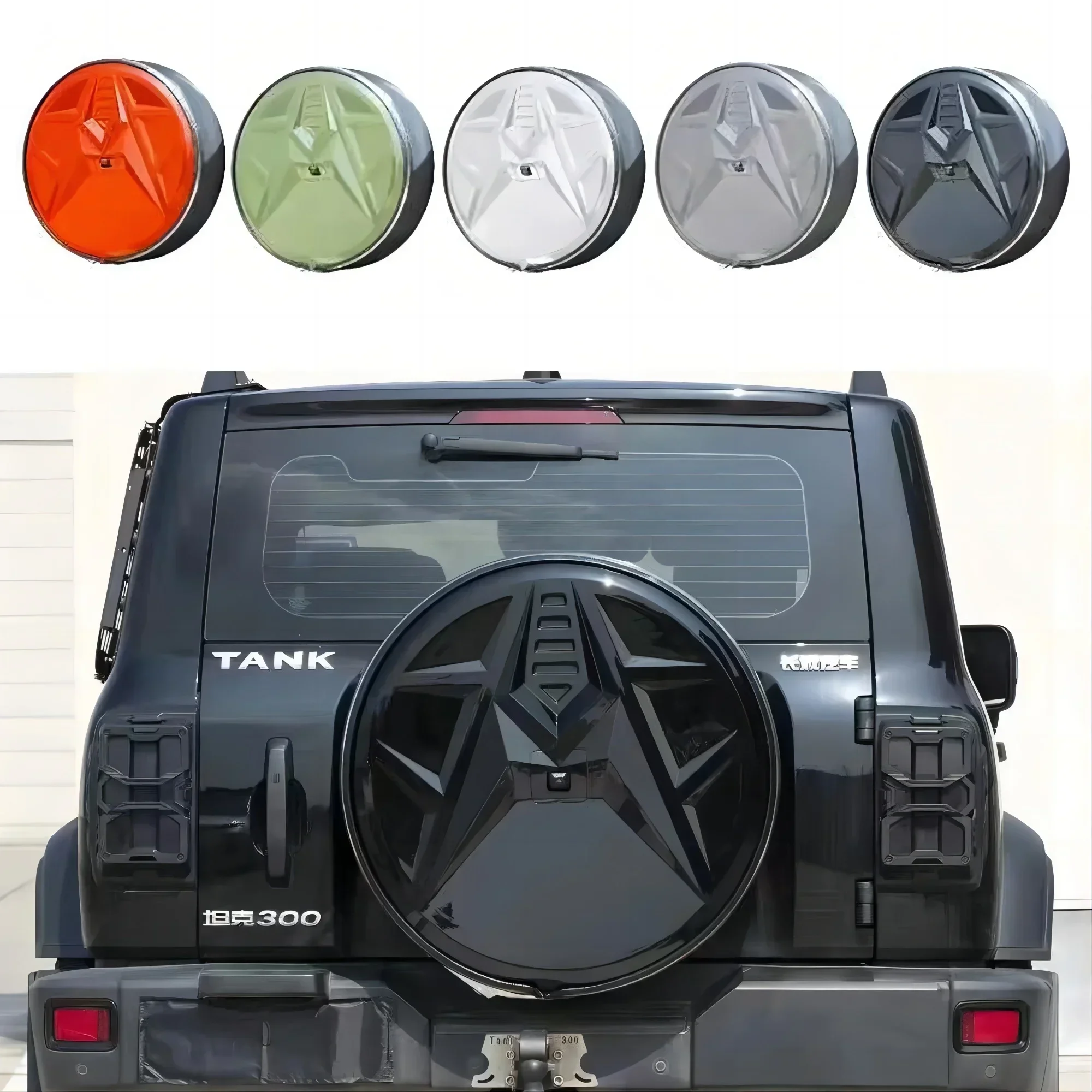 Newly Designed Modification Tailgate Tire Cover For Tank 300 2022-2024 Full Package Exterior Spare  Decoration Accessories