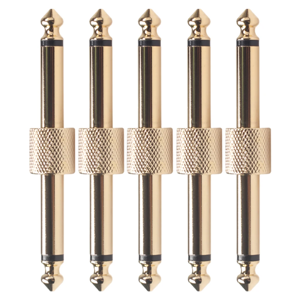 

5PCS Guitar Effect Pedal Connector 1/4 Inch Male Plug Space Saving Signal Transmission Stage Audio Accessories