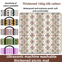 200x200cm Bohemian Picnic Blanket, Ethnic Waterproof Camping Mat for Tent Floor Lawn Picnic - Decorative Moisture-Proof