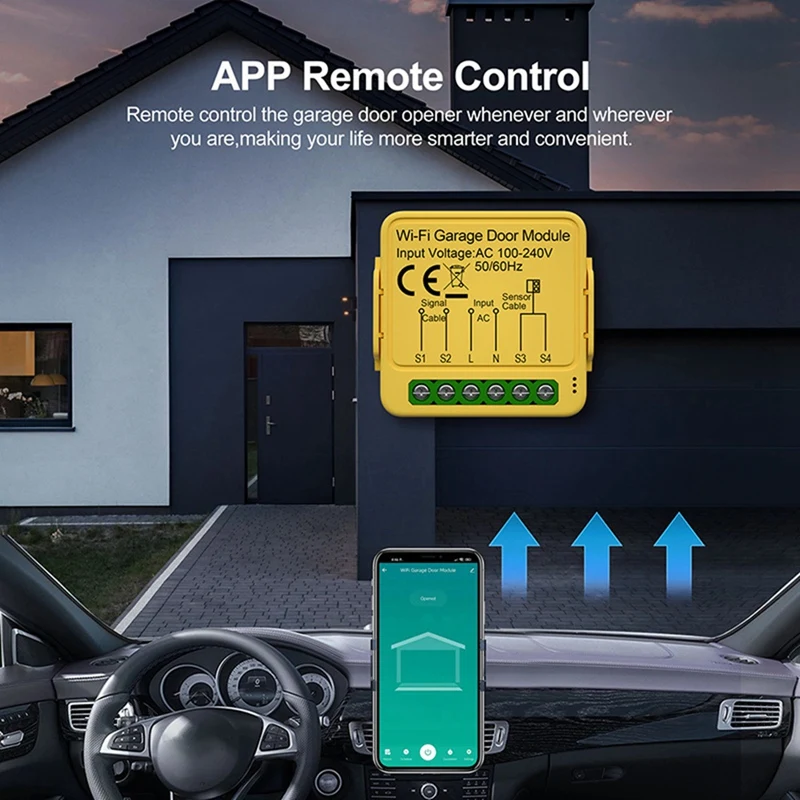 Tuya Garage Door Opener Controller Module Remote Control Switch Smart Life App Work With Alexa Home Assistant