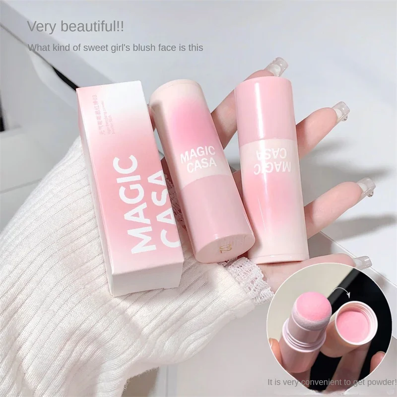 Sweet Cute Girl Blusher Stick Natural Matte Rubor Strawberry Milk Blush Brighten Contour Dupes Rouge Sheglam Korean Makeup Women