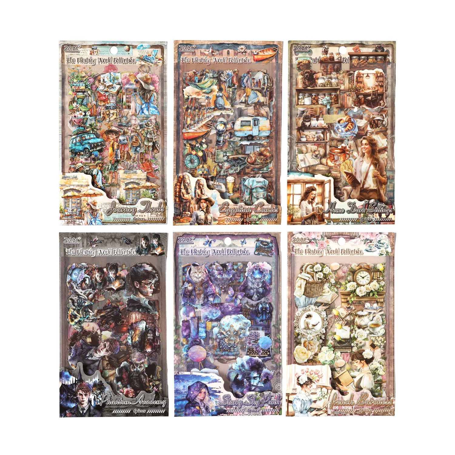 The World Collect Stamps Series Vintage Reise Charakter Landschaft PET Aufkleber Kreatives DIY Journal Material Collage Briefpapier