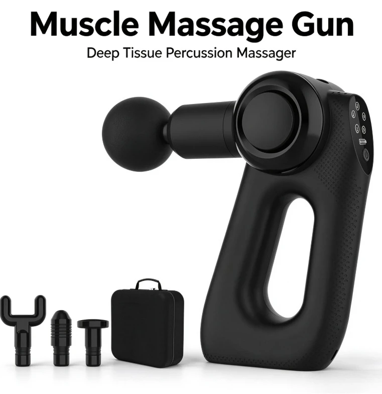 Wholesale Electric Massage Gun Muscle Therapy Fascia Chiropractic Heating Pistolet With Case Deep Tissue Percussion Massager