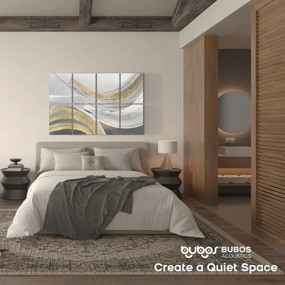 8 sztuk paneli akustycznych Art, panele dźwiękochłonne do ścian, 120x80 cm, panele pochłaniające dźwięk, samoprzylepne panele dekoracyjne akustyczne