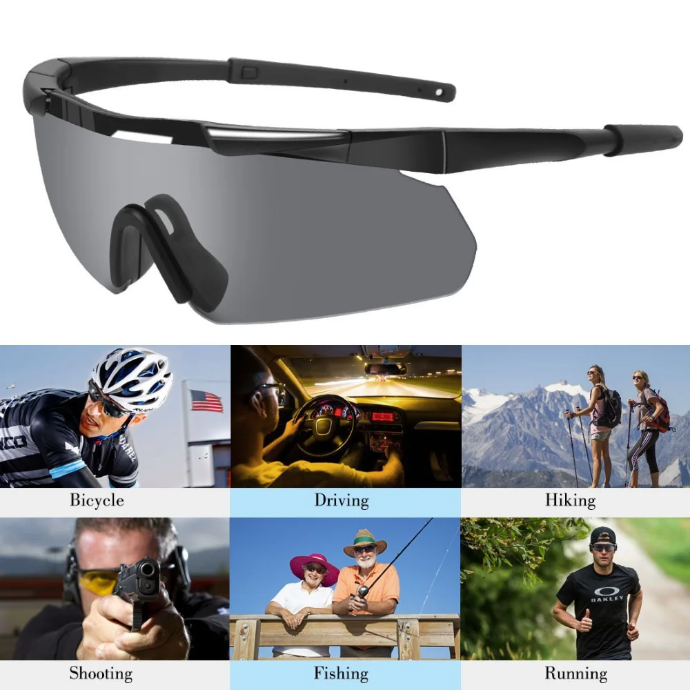 Cycling Sunglasses Tactical Military Glasses Paintball Shooting Goggles MTB Mountain Bike Fishing Eyewear for Men Women