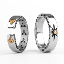 Vintage Freemason Masonic Stainless Steel Mens Rings Simple Hip Hop for Male Boyfriend Biker Jewelry Creativity Gift Wholesale