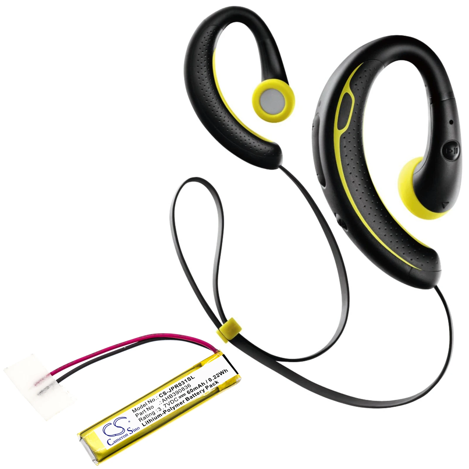 3.7V 60mAh Wireless Headset Battery AHB390836 for Jabra Sport Stereo,Wireless+,Wireless Plus, For Plantronics Voyager Legend
