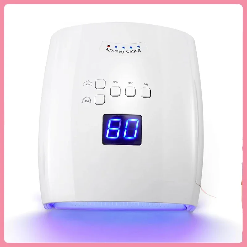 مصباح أظافر LED بالأشعة فوق البنفسجية قابل لإعادة الشحن للتقليم، وشاشة LCD، و4 إعدادات للمؤقت، وأدوات تزيين الأظافر، والمنزل والصالون، بقدرة 66 وات