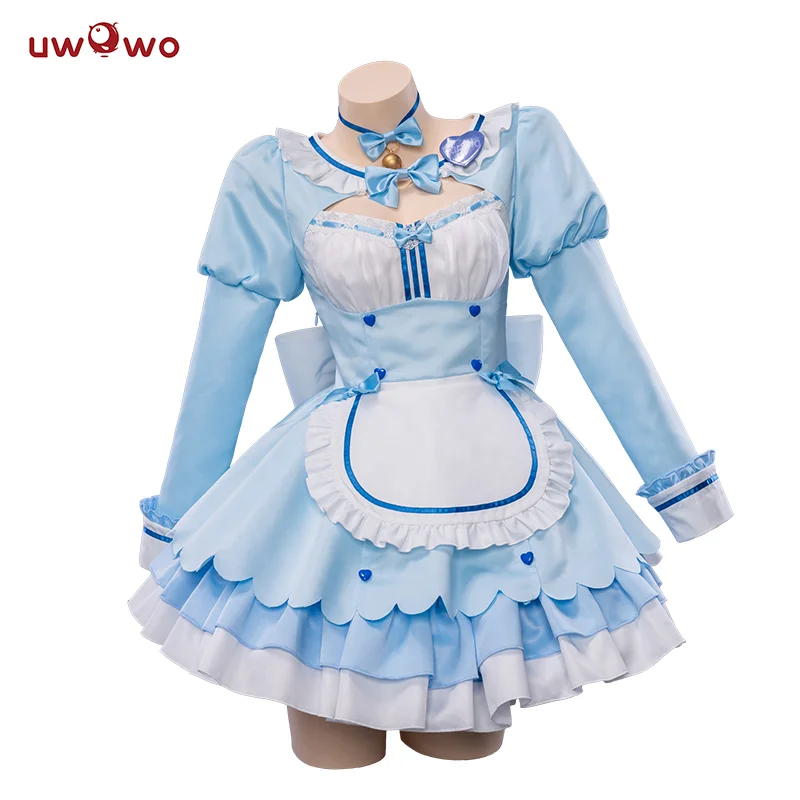 IN VOORRAAD UWOWO Vanilla Cosplay Game vol.4 Chocolaa&Vanillaa Cosplay Maid Dress Schattig Blauw Voor Vrouwen Outfits Kostuums