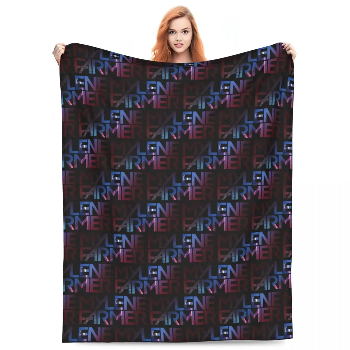 Custom Mylene Farmer Blanket 3D Print Soft Flannel Fleece Warm French Singer Throw Blankets for Travel Bed Sofa Quilt