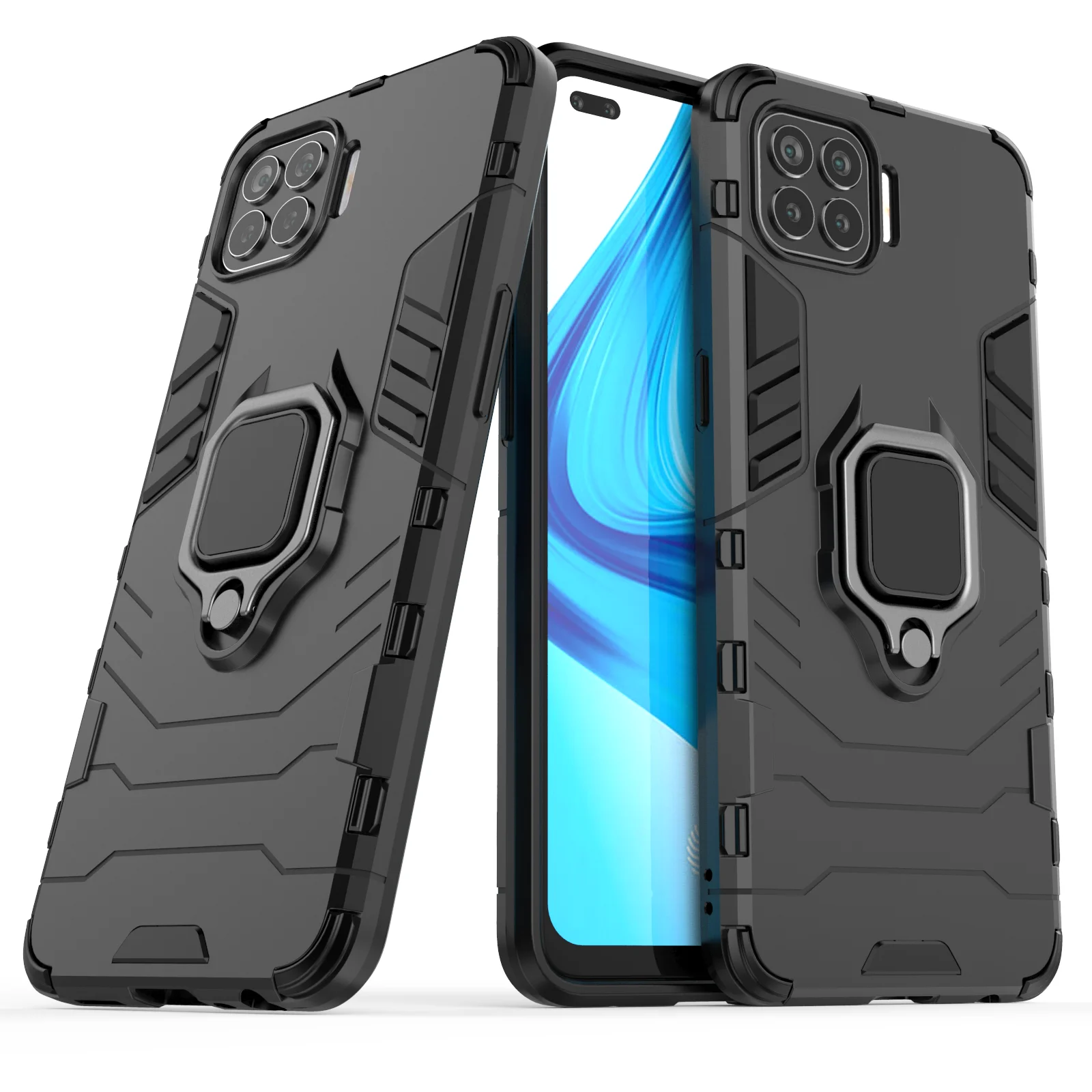 Shockproof Armor Case For OPPO F25 F21 F21S Pro Car Ring Magnetic Back Phone Cover For OPPO F19 F17 F15 F11 F9 F3 F1 Pro Plus4G