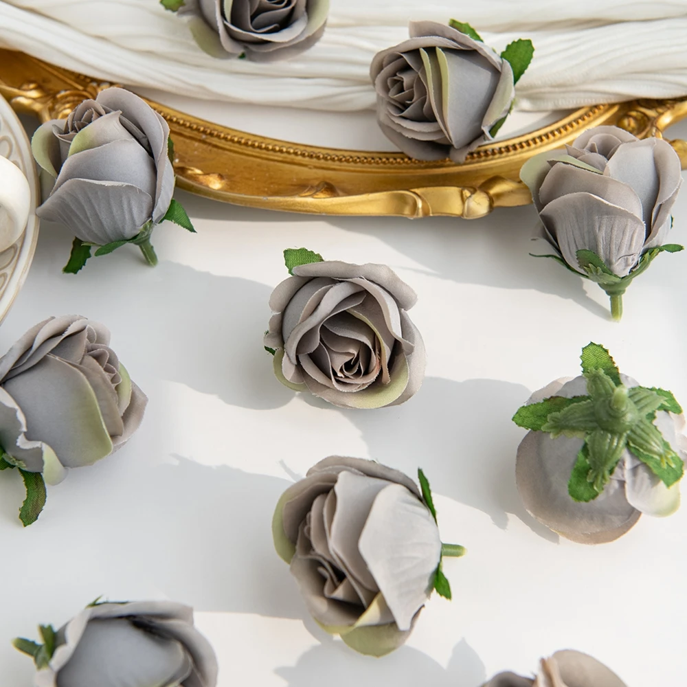 30/60 stuks Kunstbloemen Zijden Rozen Hoofd Bloemstukken Bruiloft Jurk Decoratie Festival DIY Cadeaus Snoepdoos Knutselwerk Haaraccessoires - afbeelding 1