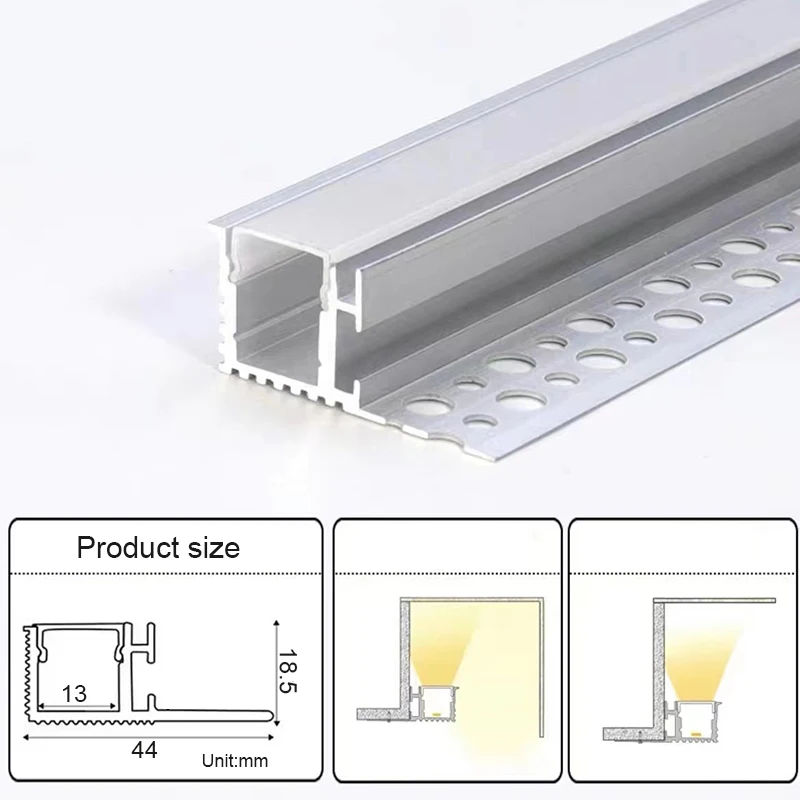 0,5m/1m Plafond LED Aluminium Profiel Ingebouwde LED Hard Strip Licht Lichtgevende Lineaire Decoratieve Binnenverlichting Kanaallampen - afbeelding 1