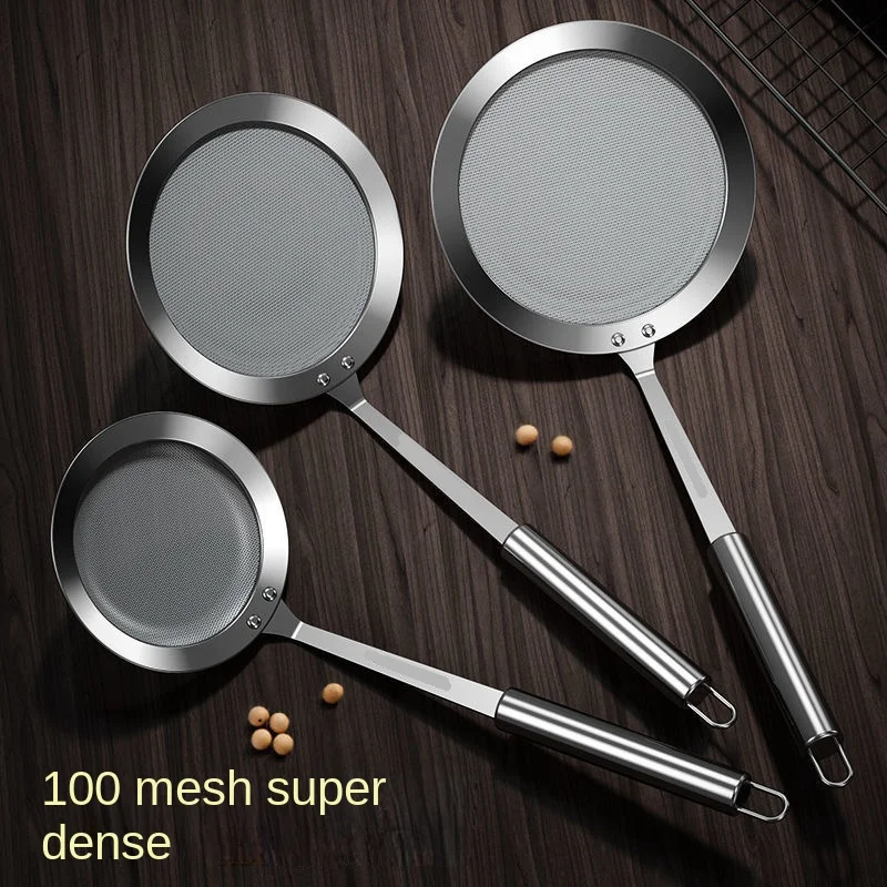 Fine Mesh 304 Stainless Steel Strainer Sieve Juice Egg Filter Colanders Coffee Tea Vegtables Filtering Food Kitchen Accessories