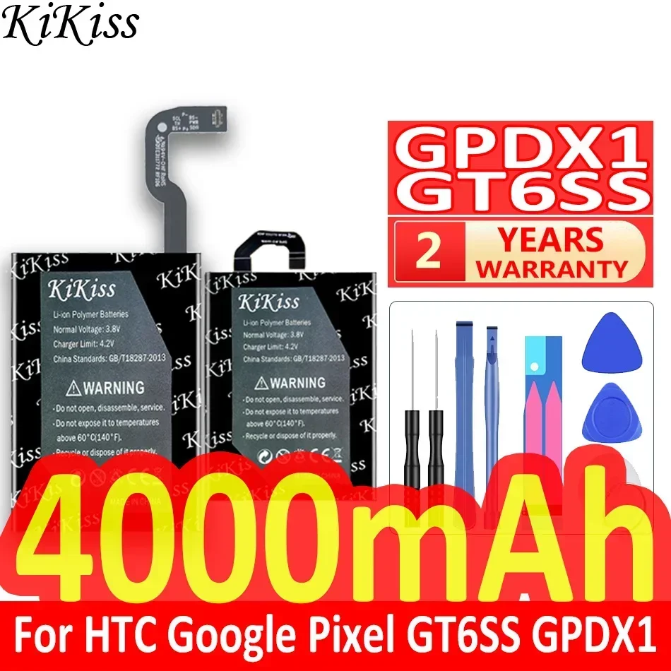 

Мощный аккумулятор KiKiss GPDX1 GT6SS 1850 мАч/4000 мАч для HTC Google Pixel Fold