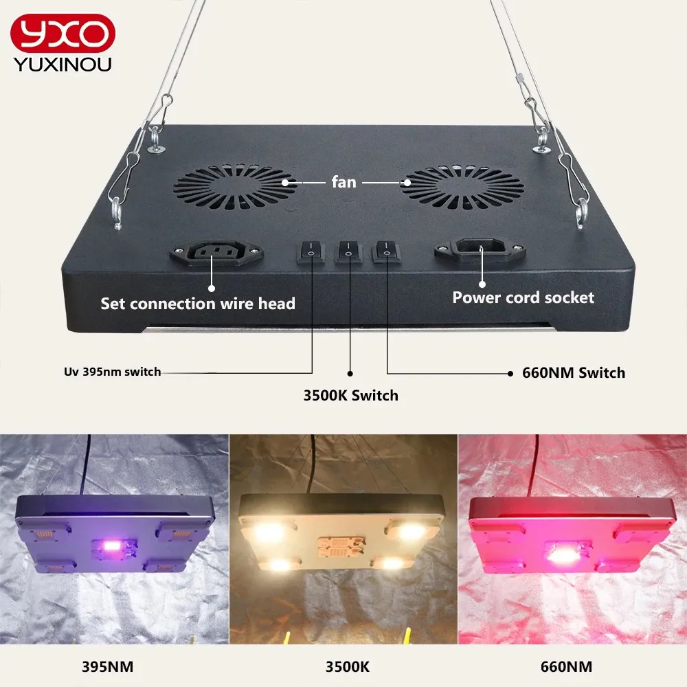 600W 1000W Sam-ng Quantum YXO LED 성장 빛 LM283B + 온실 실내 식물 묘목 성장 꽃에 대 한 전체 스펙트럼 식물 램프