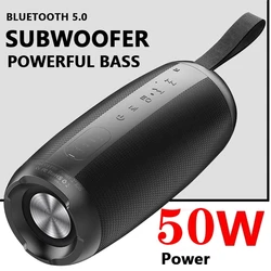 50WハイパワーBluetoothスピーカーフォン,防水ポータブルサウンドボックス,コンピュータースピーカー,サブウーファー,ミュージックセンター,tf