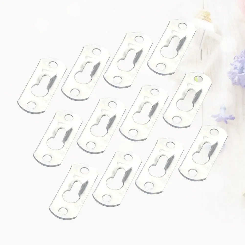 

20Pcs Silver Flat Repair Plate Iron 2 Holes Fixing Plate Thick Corner Brace for Furniture Repair Bedframe Desk Joint Connection