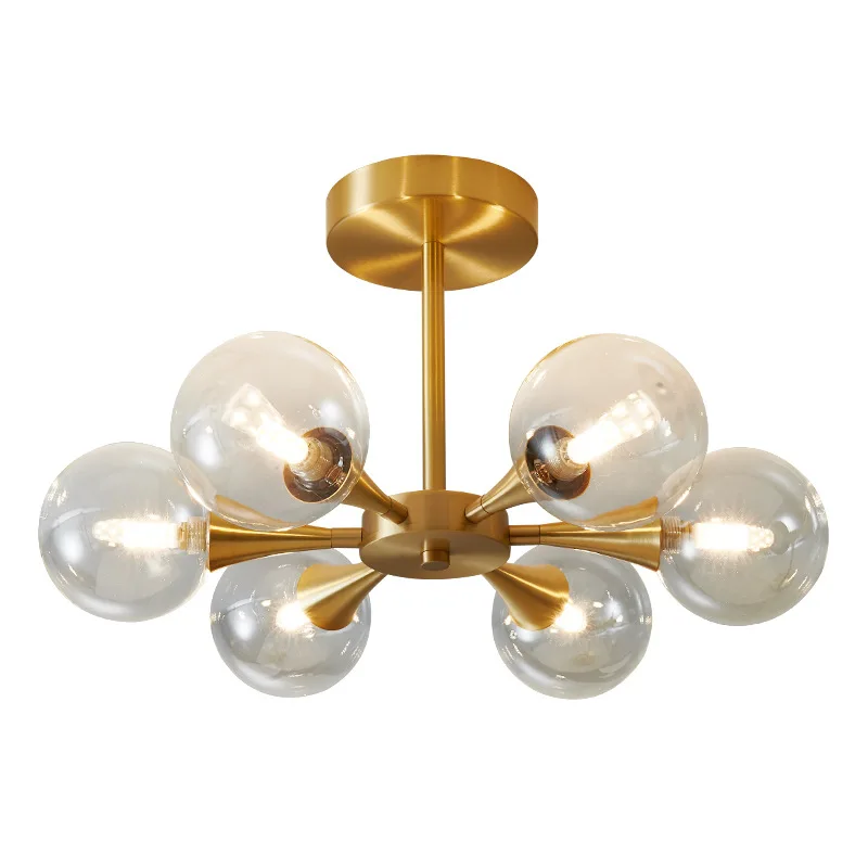

Scandinavia Ceiling Lamp Glass Ball Chandelier Pendant Light Hanging Fixture for Living Dining Room Bedroom
