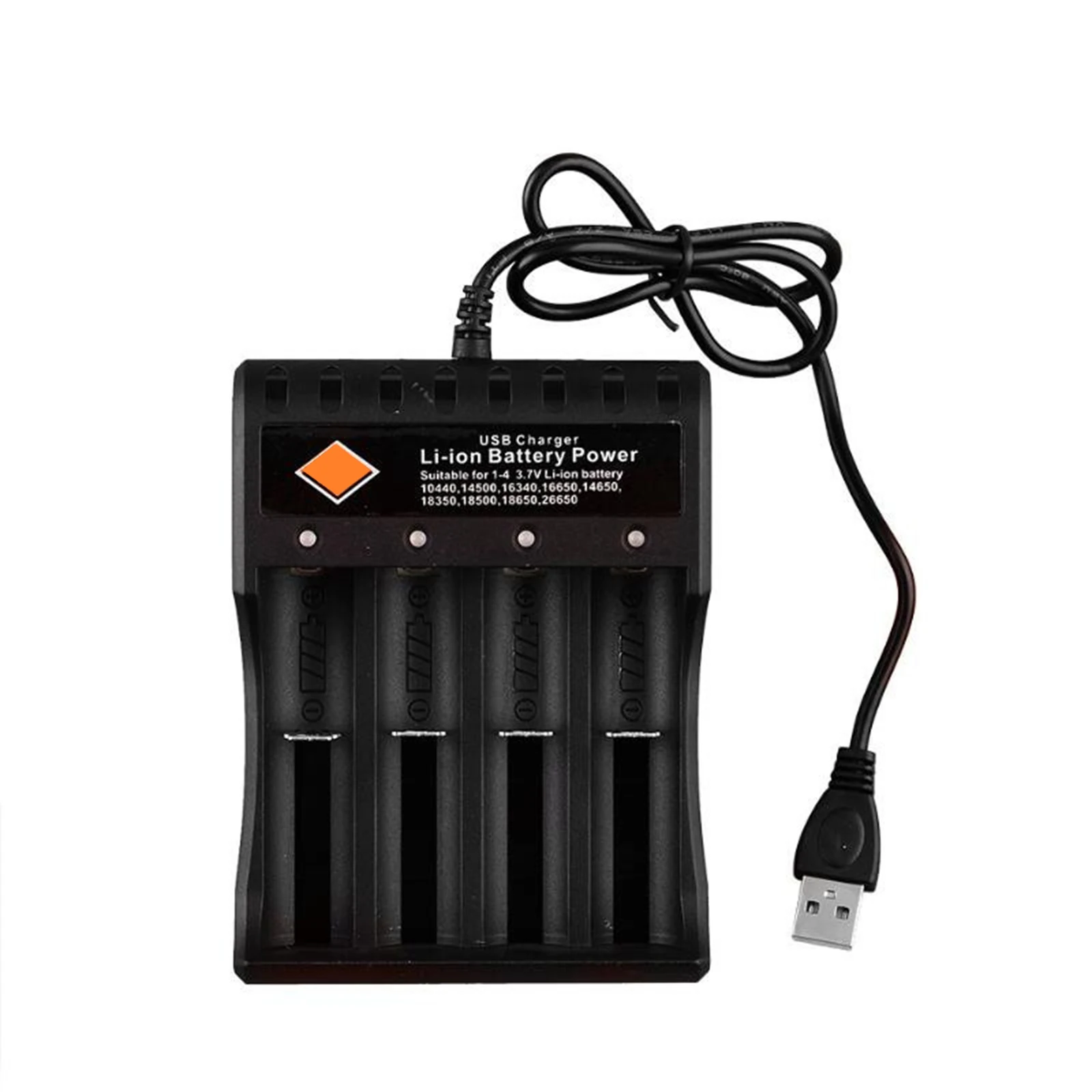 Usb 18650 Batterij Oplader Zwart 4 Slots Ac 110V 220V Dual Voor 18650 Opladen 3.7V Oplaadbare Lithium batterij