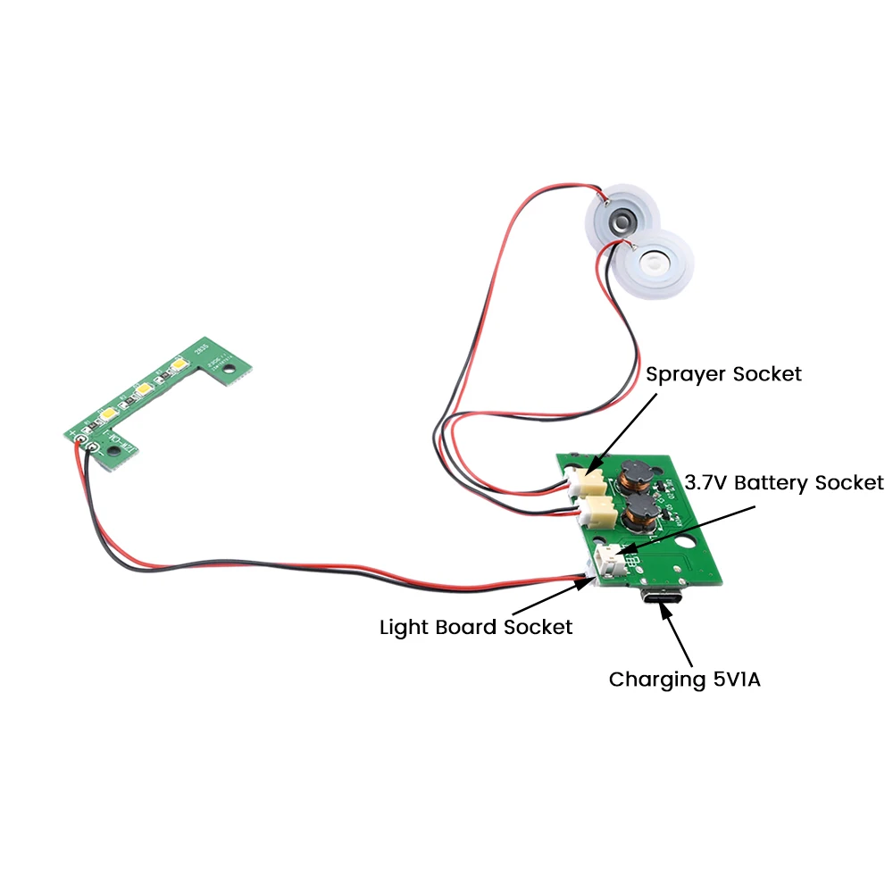 Type-C Ultrasonic Large Mist Dual Spray Atomization Board With Breathing Light Humidifier Accessories Drive Circuit Board DC5V