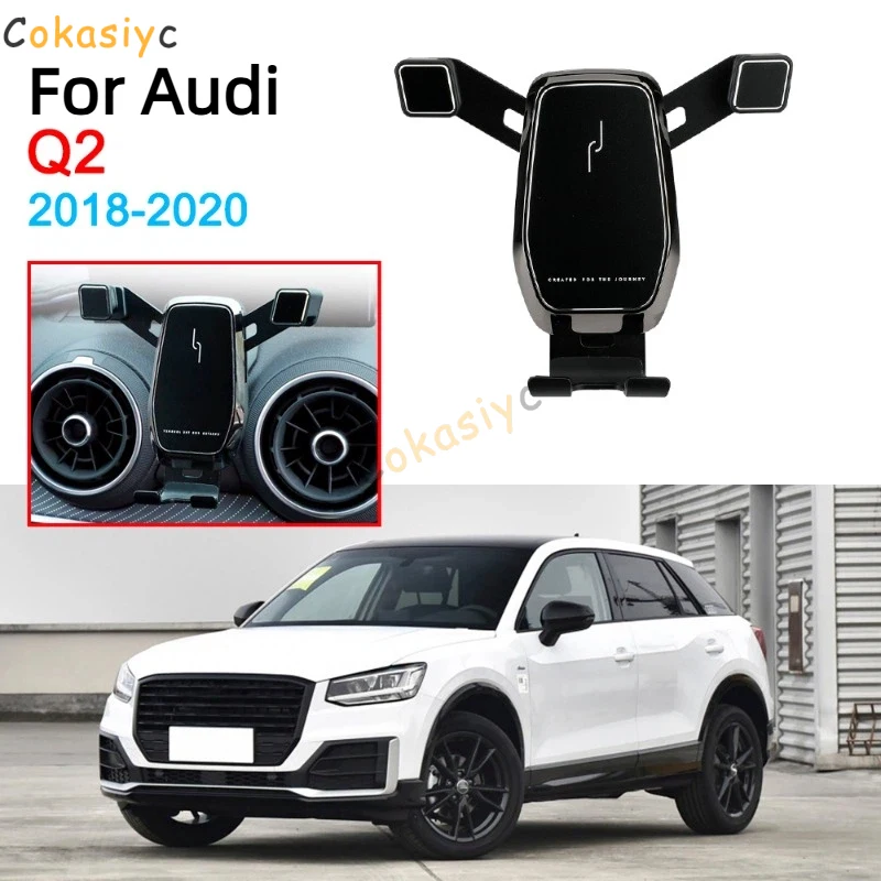 Suporte de Celular para Carro com Fixação no Ventilador, Clipe para Montagem de Celular para Acessórios Audi Q2 2018 2019 2020 2021 2022
