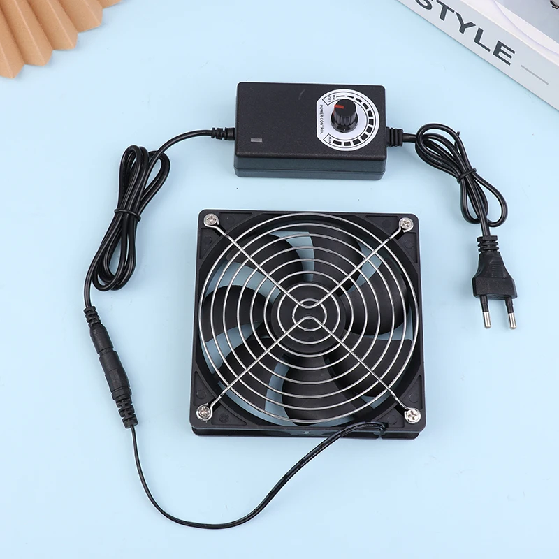 12CM 2700RPM Fan Cooling With Controller + 2 Metal Mesh Covers 12V BTC Machine Chassis Workstation Cabinet Radiator Server Fan