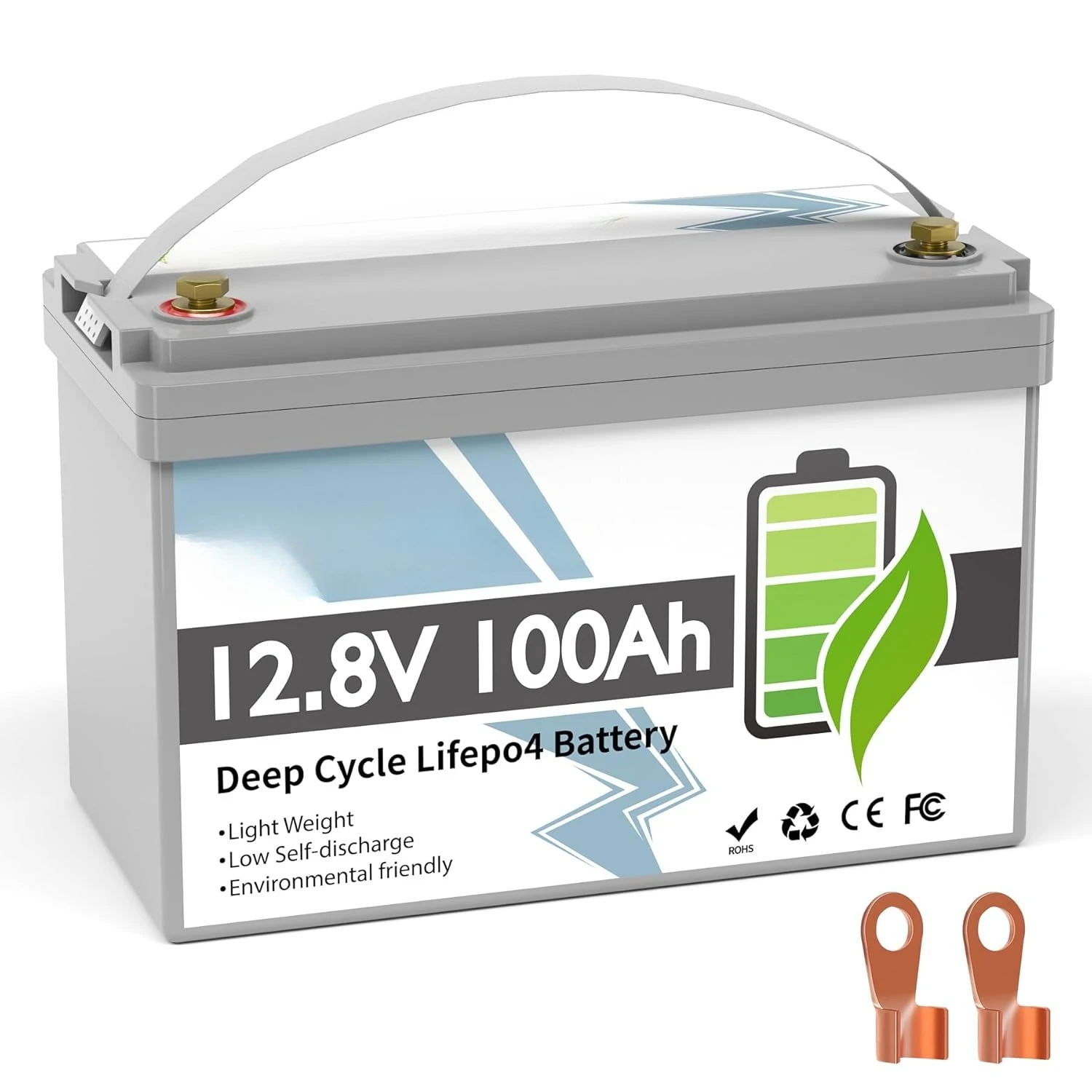 

12V 100Ah LiFePO4 Battery, Rechargeabel Deep Cycle Lithium Batteries, 100A BMS with Low-Temp Protection, Perfect, Customized
