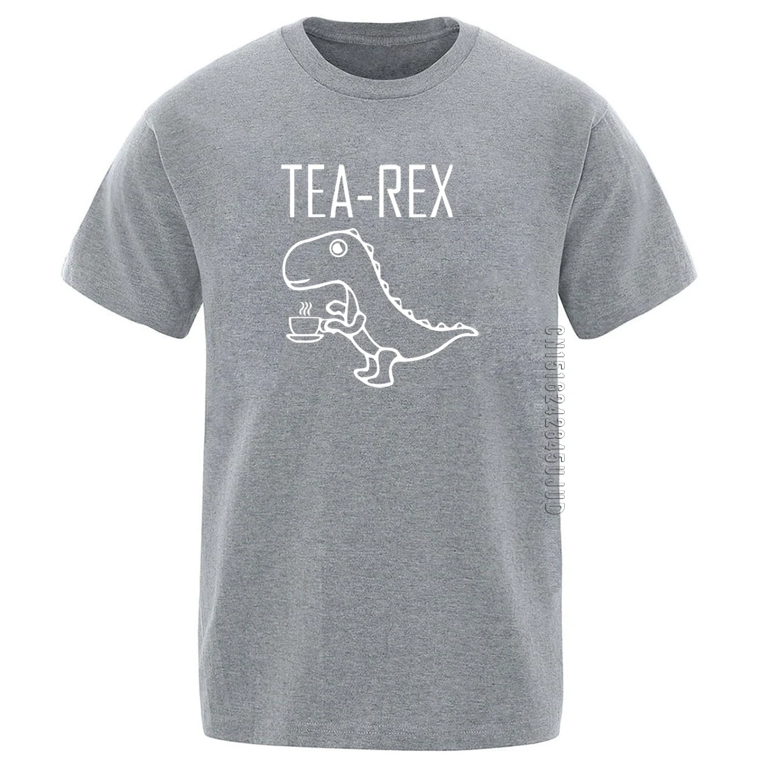 Hot Sale Tea Rex Print Men's t-shirts Funny Harajuku crew neck solid color Graphic Tshirt 2020 hip hop 100% cotton Homme