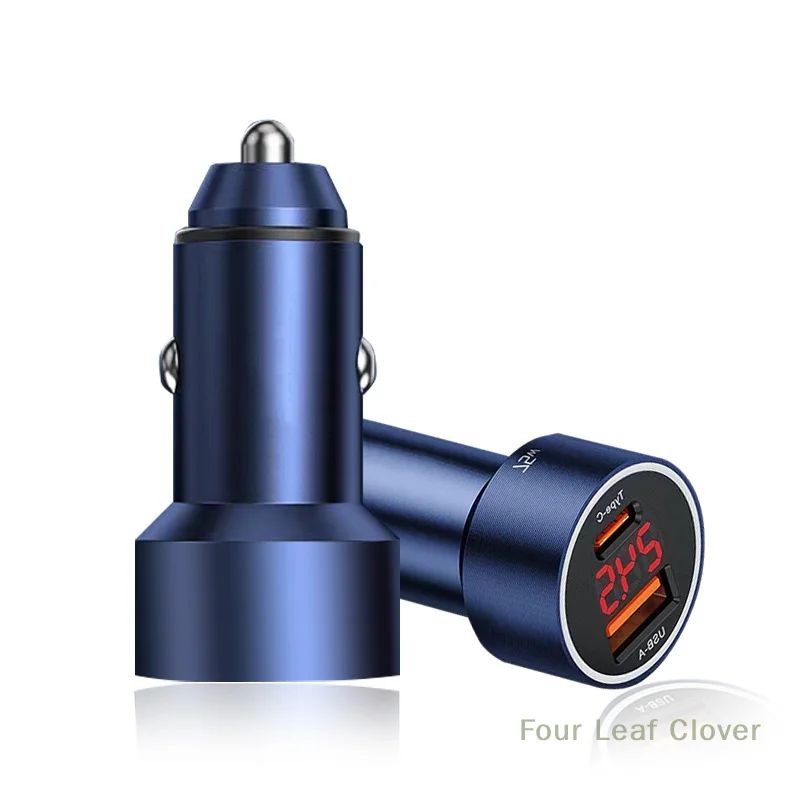 75W USB C General Car Charger Quick Charge 4.0 PD3.0 SCP Fast Car Digital Display Phone Charger