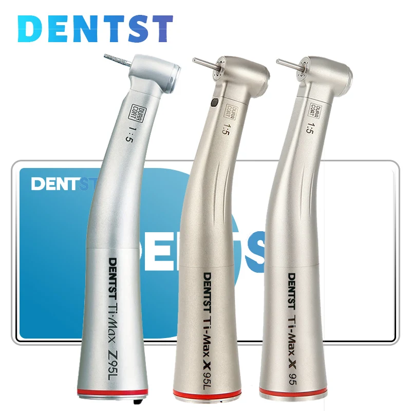 Dentst Low Speed Handpiece Push Button Contra Angle Fiber Optic Mini Head Red Ring 1:5 Inner Water Spray Dental Handpiece Tools