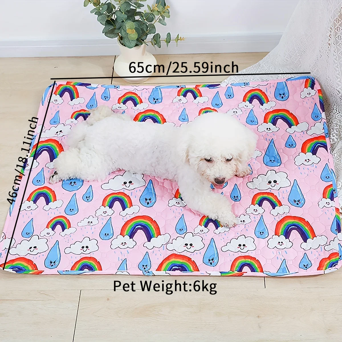 1pc Washable Pet Training Pad - Absorbent, Non-Slip & Waterproof Dog Pee Mat With Cute Cartoon Design