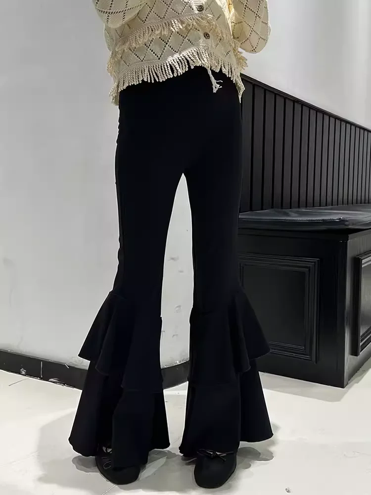 

Girls' bell bottom pants 2024 new mid to large children's autumn stylish pants