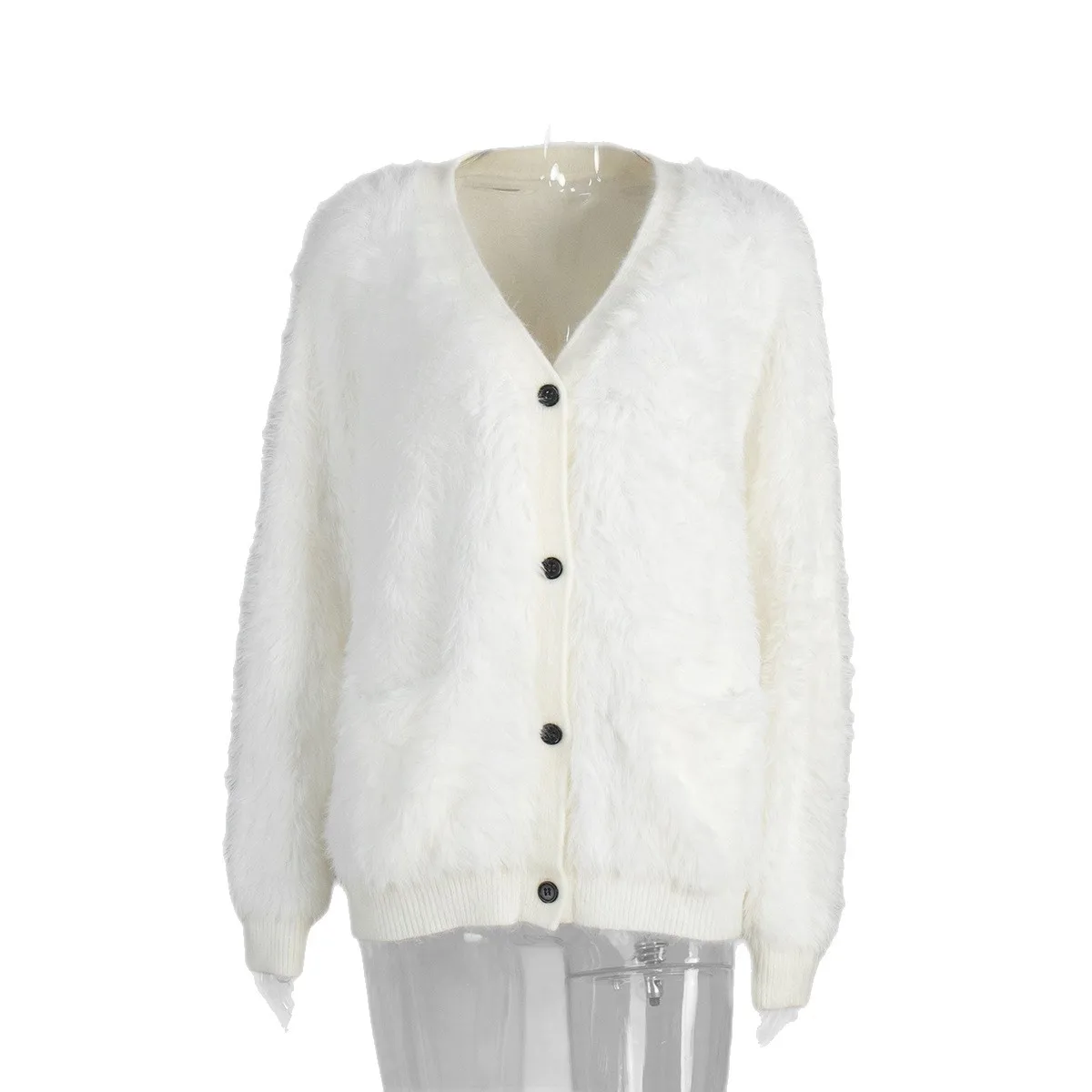 Suéter de terciopelo Cárdigan para mujer 2025 Otoño e Invierno estilo perezoso suéter de punto suelto suéter cálido cárdigan