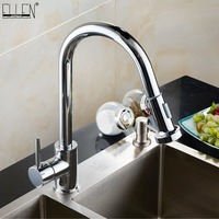 Vidric Kitchen Faucets  Pull Out Kitchen Taps Single Hole Handle Swivel 360 Degree  hot and cold Water Silver Mixer Tap EK89019