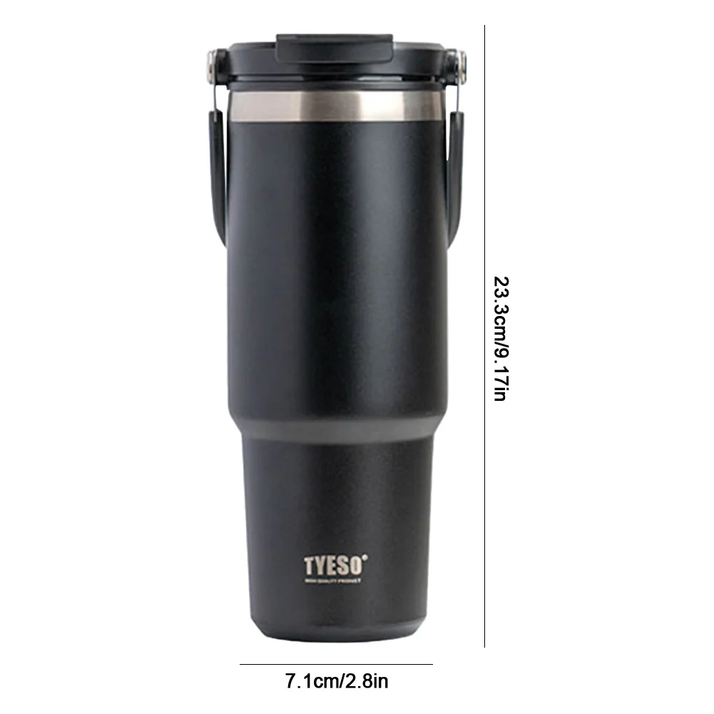 

Бутылка из нержавеющей стали, 900 мл, термос, двухслойная изоляционная автомобильная бутылка для воды с соломинкой и ручкой, портативная чашка для льда