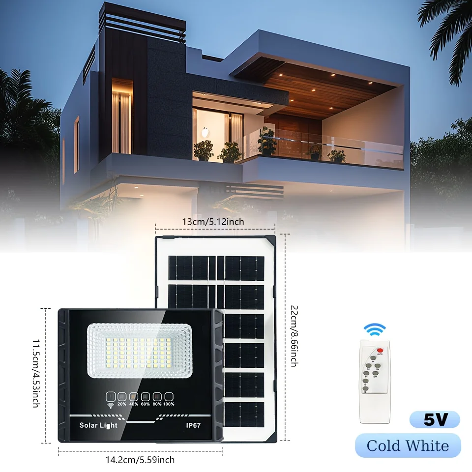 LED Solar Light Remote Control DC5V IP67 Waterproof Solar Charging Automatically Charging 5 Meters Copper Wines  Tempered Glass