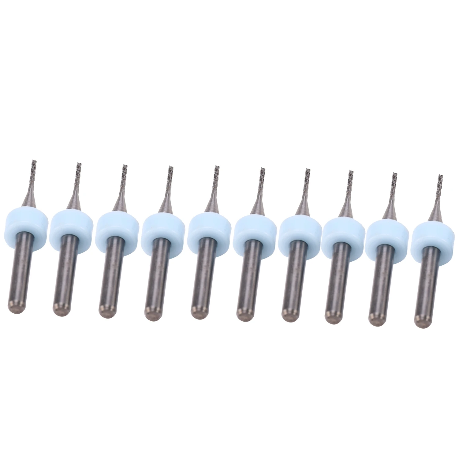 CNC Peixe Cauda Fresa Cortador, PCB Fresa, Milho Fresa, Carboneto de Tungstênio, Mini End Mill, Gravação CNC, 1mm, 10Pcs