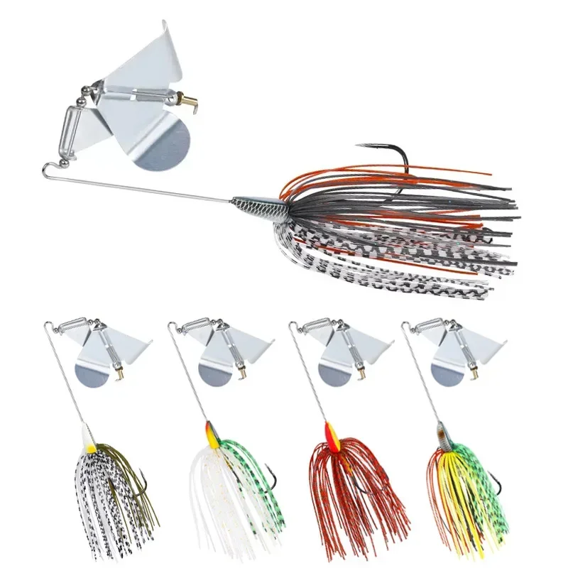 

14.8g 25.3g Rubber JIG Spinner Fishing Lures Blade Jig Heads With Silicone Skirt Artificial Hard Bait Whopper Jigging Bass bait