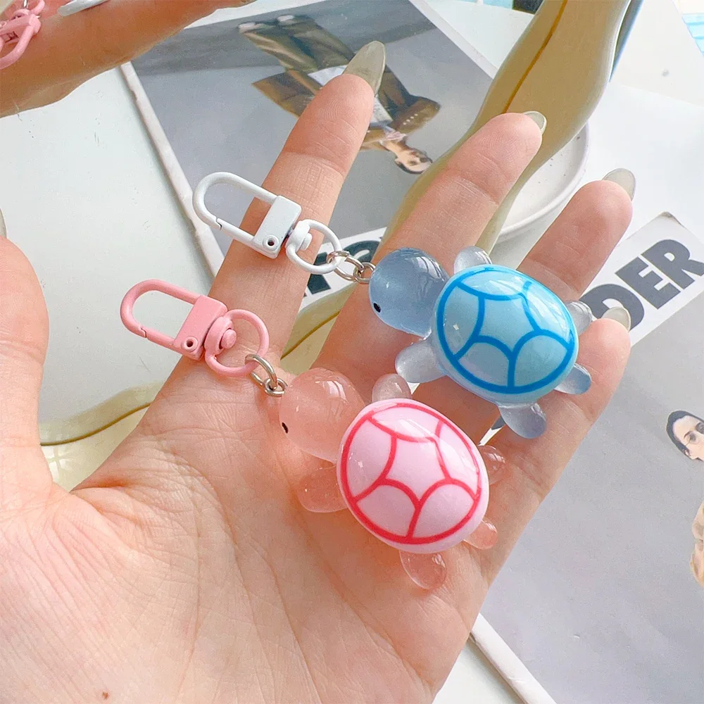 1-10pcs Animal Glow in-the-dark Color Turtle Keychain Cute Sweet Turtle Keyring Vintage Ins Bag Pendant Accessories Girlfriends