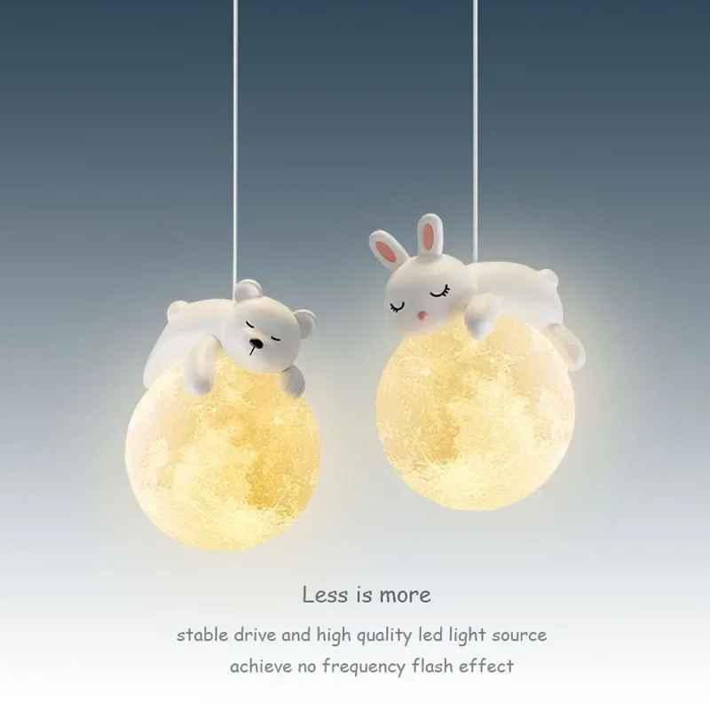 New Modern G9 Little Bear Wall Lamp LED Dining Table Pendant Light Children's Room Decoration Rabbit Lamps Living Room Lighting