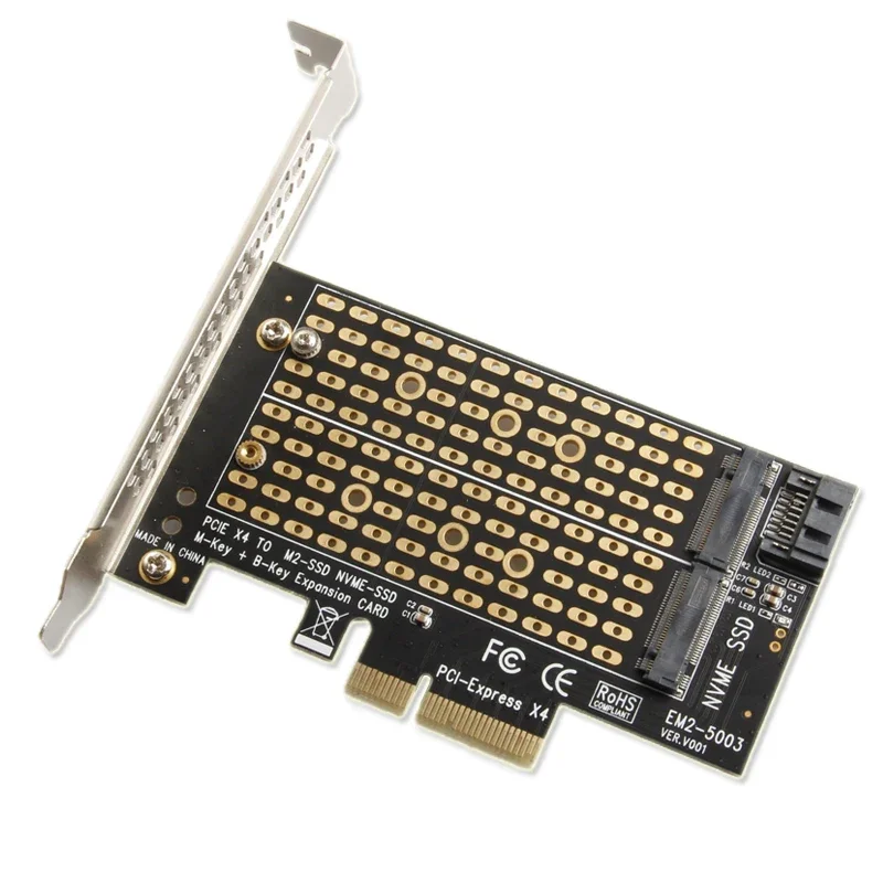 M2 sata b chave para sata3.0 + m.2 nvme m chave para pci express 4.0 x4 riser cartão pcie para m2 ssd adaptador para 2230 2242 2260 2280 m2 ssd