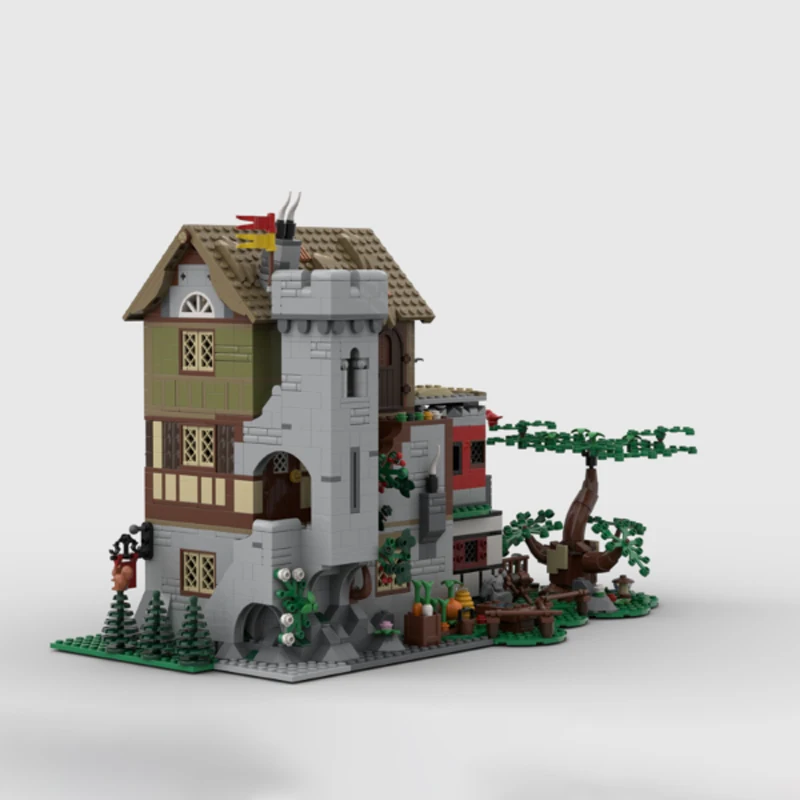 2,300 pieces of MOC building block assembly toys and medieval architectural models as creative festival gifts